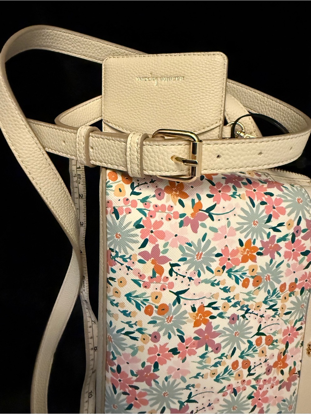 Nanette Lepore Cream Crossbody with Pink, Orange & Blue Floral Print - Picture 12 of 16